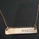 Gold Bar Necklace, Roman N..