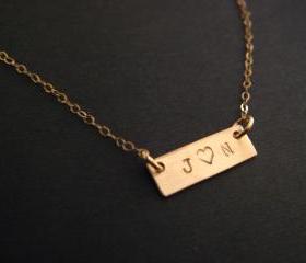 Gold Bar Necklace, Couples Jewelry, Personalized Necklace, Gold Name Necklace, Personalized Jewelry, Dainty Gold Necklace