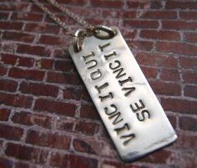 He Conquers Who Conquers Himself, Latin Quote 'Vincit Qui Se Vincit', Quote Jewelry, Personalized Necklace, Personalized Jewelry