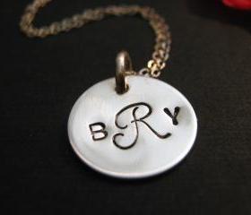 Sterling Silver Monogram Necklace, Necklace with Initials, Monogram Necklace, Personalized Necklace, Initial Necklace, Personalized Jewelry