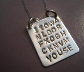Secret Message Jewelry, Word Search Necklace, Puzzle Necklace, Personalized Necklace, Quote Jewelry