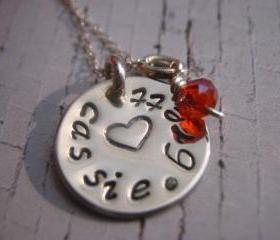 Personalized Necklace with Birthstone Charm, Mommy Necklace, Heart Necklace, Children's Name Necklace, Personalized Jewelry