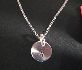 Sterling Silver Initial Necklace, Sterling Silver Personalized Necklace, Hand Stamped Necklace, Personalized Jewelry
