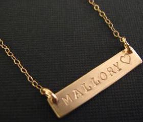 Gold Bar Necklace, Name Necklaces, Personalized Necklace, Gold Name Necklace, Rectangle Bar Necklace, Personalized Jewelry, Dainty Gold Necklace