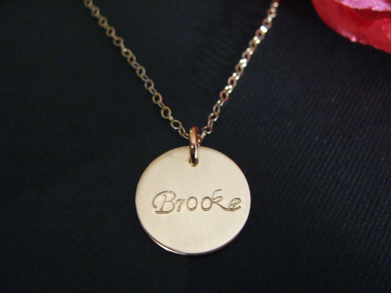 Gold Disc Necklace, Personalized Gold Necklace, Personalized Jewelry
